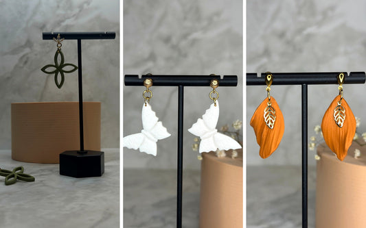 Polymer clay jewellery components arranged during the Sphere making process