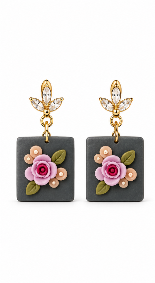 Floral Book Earrings