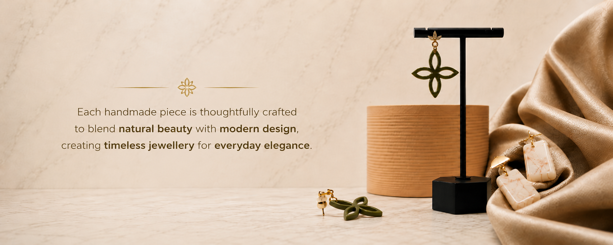 Handmade polymer clay earrings with gold-plated details by Sphere