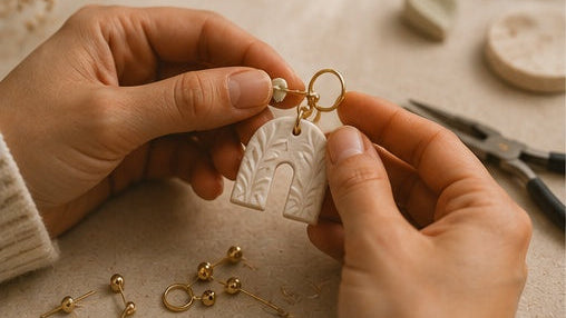 Sphere handmade jewellery being carefully assembled by hand
